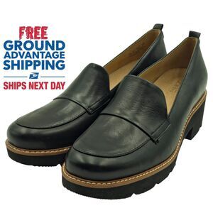 Naturalizer Darry H7079L1001 Womens 11M Black Leather Slip On Loafer Shoes